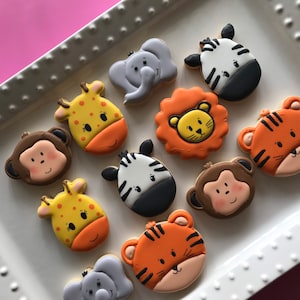 12 safari sugar cookies/ zoo sugar cookies/ wild birthday favors/ zoo birthday cookies/ animal cookies/ farm cookies