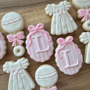12 galletas para niña, galletas personalizadas, recuerdos de bautizo, golosinas para baby shower
