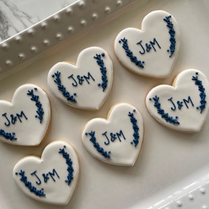 12 wedding cookies, heart personalized cookies, wedding sugar cookies, bride and groom cookies, I do cookies, anniversary cookies