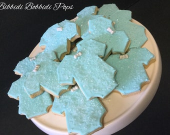 12 baby onesies sugar cookies, bay shower cookies