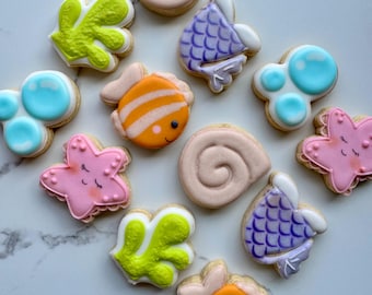 12 Under the Sea Mermaid Birthday Sugar Cookies