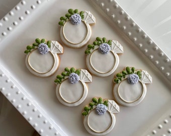 Wedding Ring Sugar Cookies: Floral Wedding Favors (12)