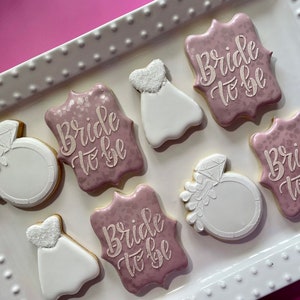 12 bridal shower, wedding cookies, bride to be, wedding cookies, custom cookies, wedding favors