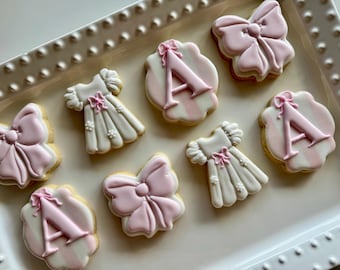 Baby Shower Cookies: 12 Girl Baptism Sugar Cookies