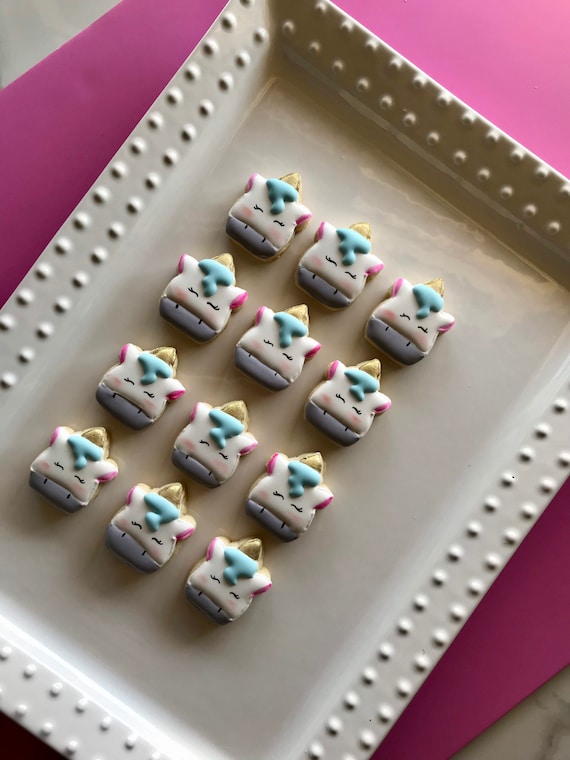 12 Mini Unicorn Sugar Cookies: Magical Birthday Party Favors