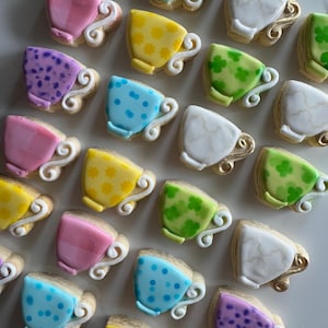 Galletas en forma de minitazas de té: Recuerdos para fiestas de té, paquete de 12 unidades