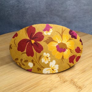 Vintage Lisette Haarspange aus Stoff von 1967, einzigartiges Einzelstück