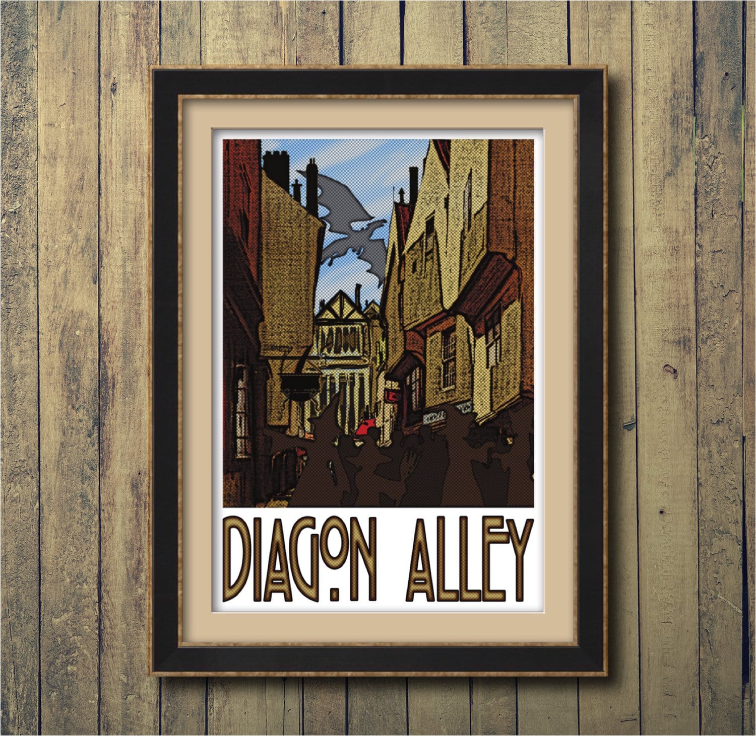 Vintage poster Harry Potter Hogwarts Express Diagon Alley