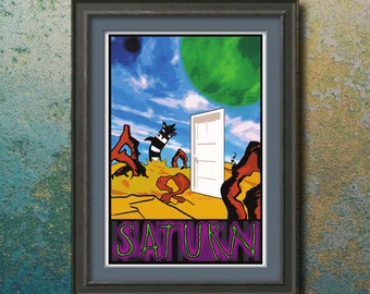 SATURN - Travel Poster - Beetlejuice - 13"x19" (Direct from the Artist)