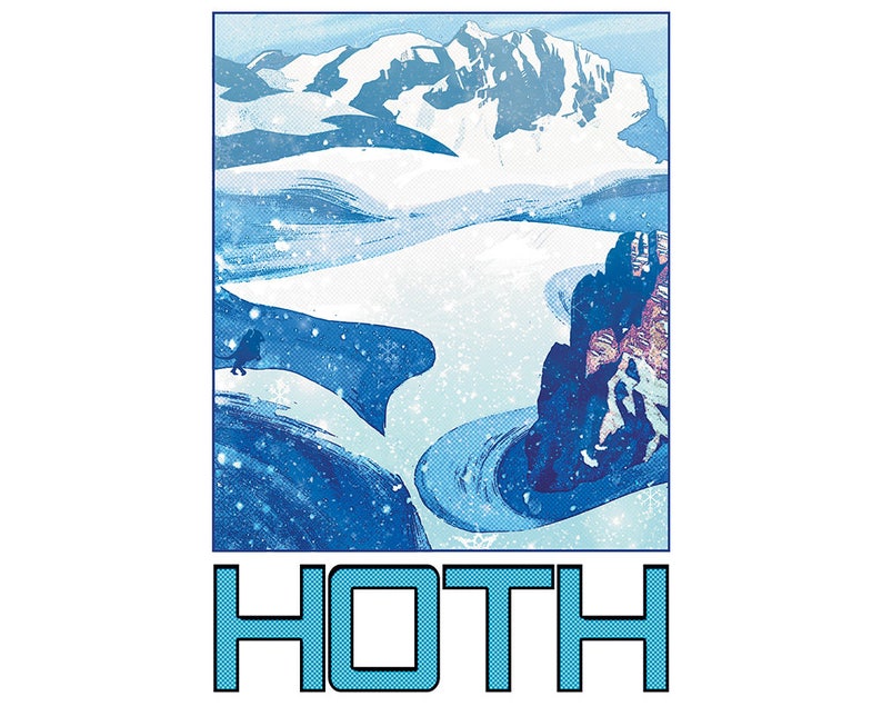 HOTH Travel Poster Star Wars 13x19 Direct from the Artist image 2