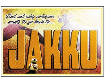 JAKKU (Greetings from...) - "Postcard" Poster - Star Wars - 19" x 13" (Landscape) (Direct from the Artist)