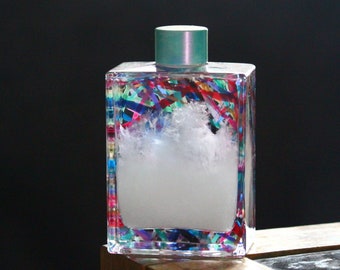 Storm Glass | Rainbow Stripes Square | Weather Predictor - Glass Barometer - Rustic Decor - Handmade Curio Gift  – Unique Weather Station