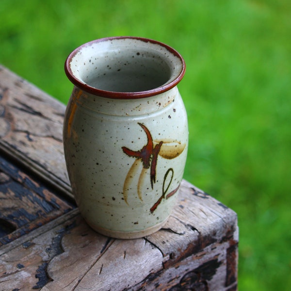 Australian Studio Pottery - Earth-Tones Vase - Rustic Home Decor – Vintage - Second Hand - Flower Vase - Ceramic - Homewares