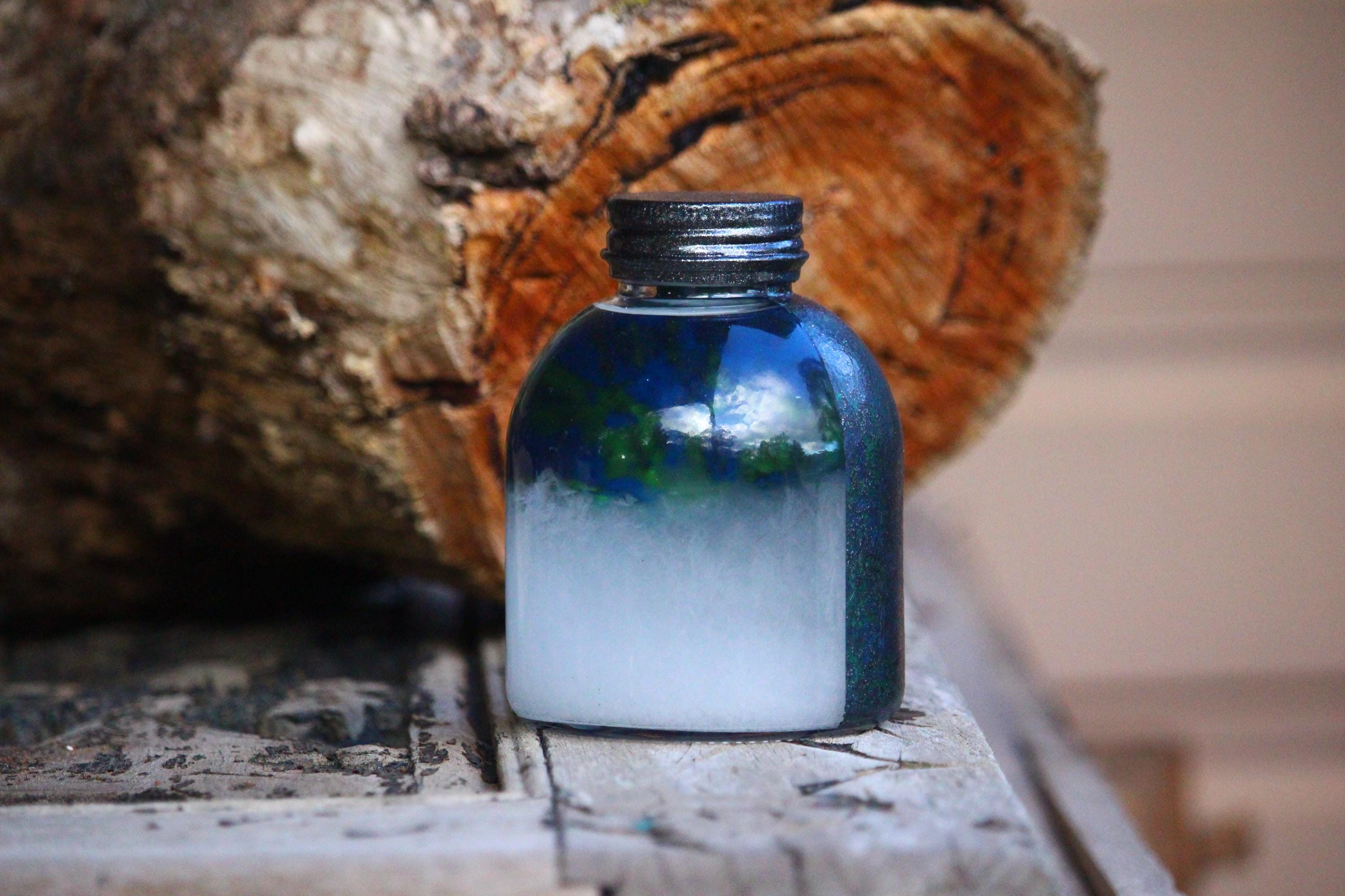 Storm Glass | Blue Green | Weather Predictor -Glass Barometer - Rustic Home Decor - Weather Forecast – Handmade Gift - Decorated Bottle