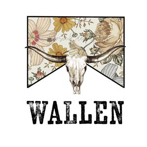 Vintage Wallen Bull Skull PNG | Wallen png | Country Music png | Western png | Sublimation png | Tumbler png | Wallen Western png |