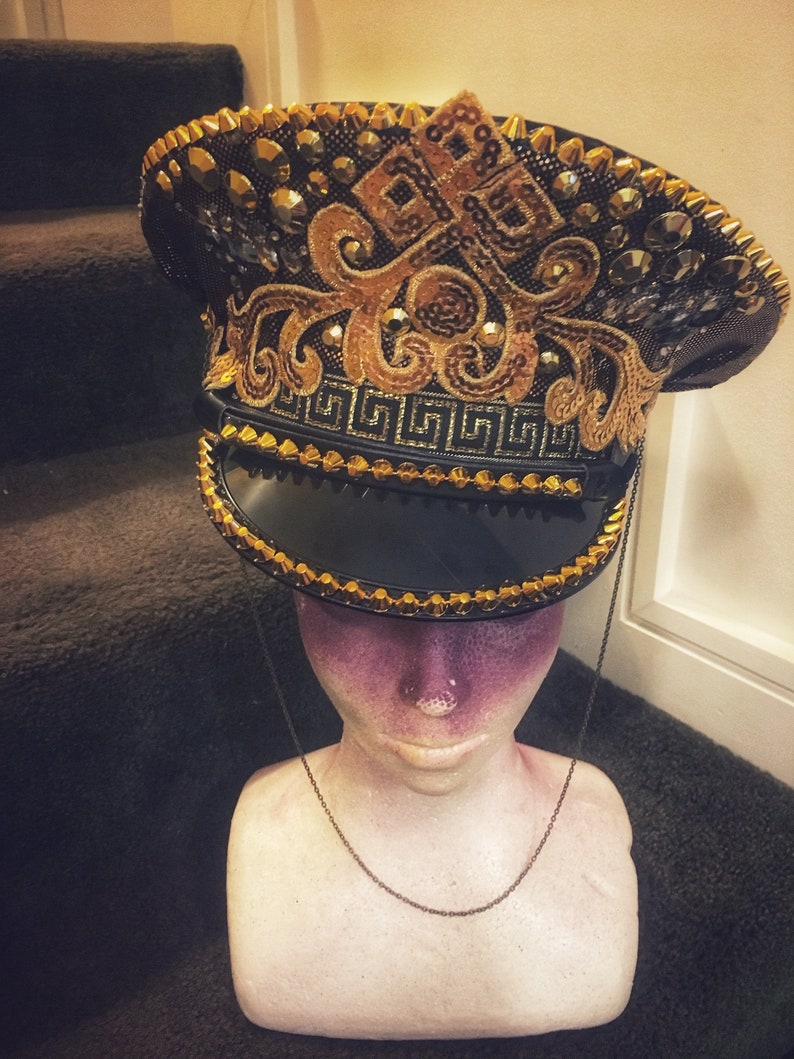 Gold Sequin Festival Captains Hat Rave Burning Man Doof Etsy
