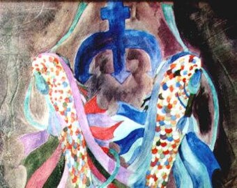 Zodiac signs Pisces-Watercolor According to astrology