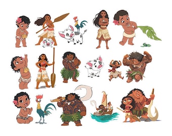 Moana Svg, Baby Moana, Maui Cutfiles: Dxf, Svg, Eps & Png formats, Moana for Cricut, Silhouette cameo, Maui Svg, Moana Clipart, Scrapbooks