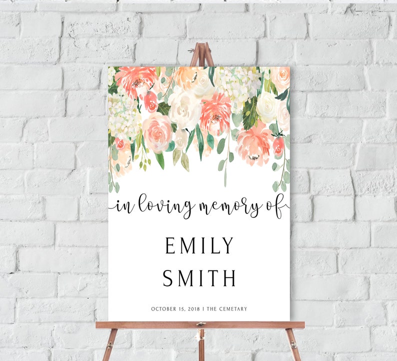 Funeral Decorations Funeral Decor Funeral Sign Memorial Etsy