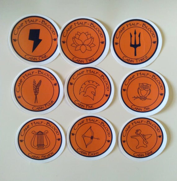 Camp Half-Blood Parent Cabin Sticker Set | Percy Jackson & the Olympians |  CHB | Rick Riordan | Greek Gods | Hero's of Olympus 