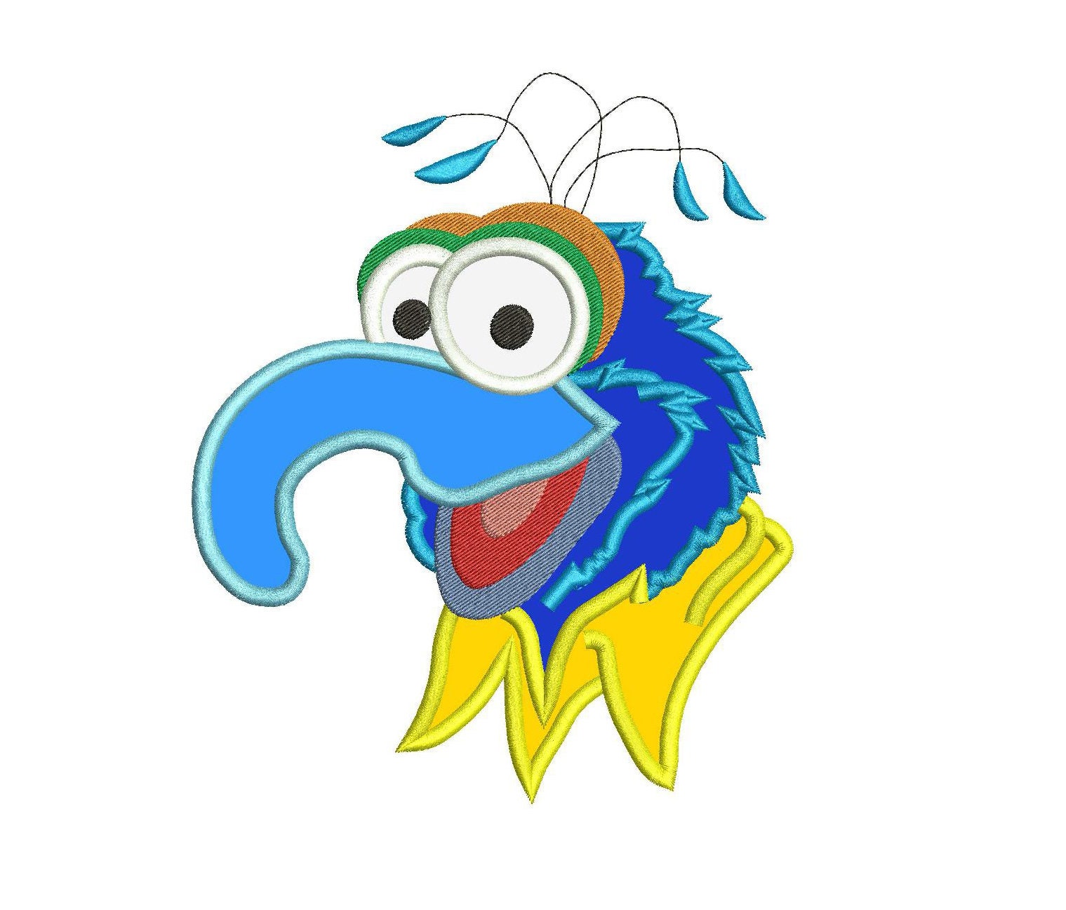 Gonzo Muppet Applique Design 3 Sizes Instant Download Etsy
