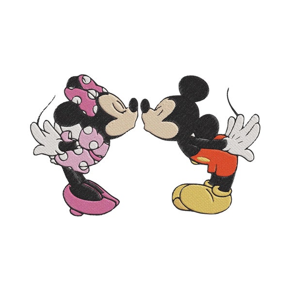 Minnie Mouse and Mickey Mouse Fill Embroidery Design - Instant Download