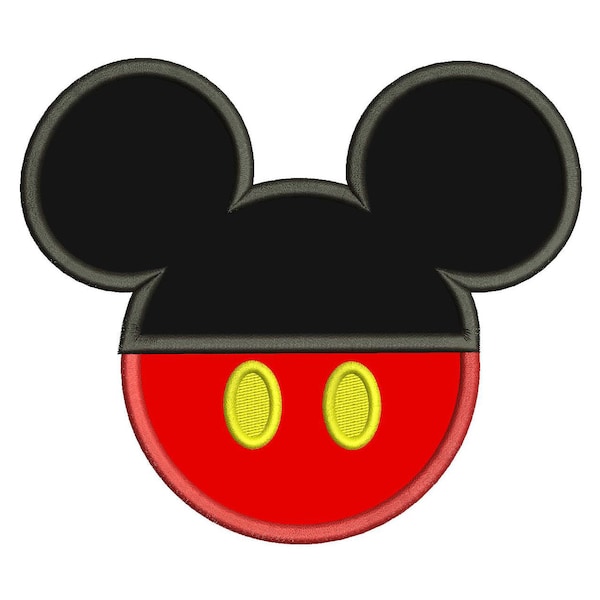 Mickey Mouse Ears Applique Design 3 sizes - Instant Download