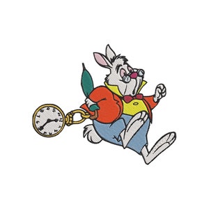 Alice in Wonderland White Rabbit Fill 01 Embroidery Design - Instant Download