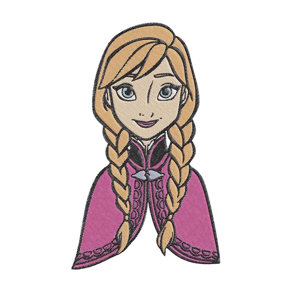 Anna Frozen Fill Embroidery Design - Instant Download