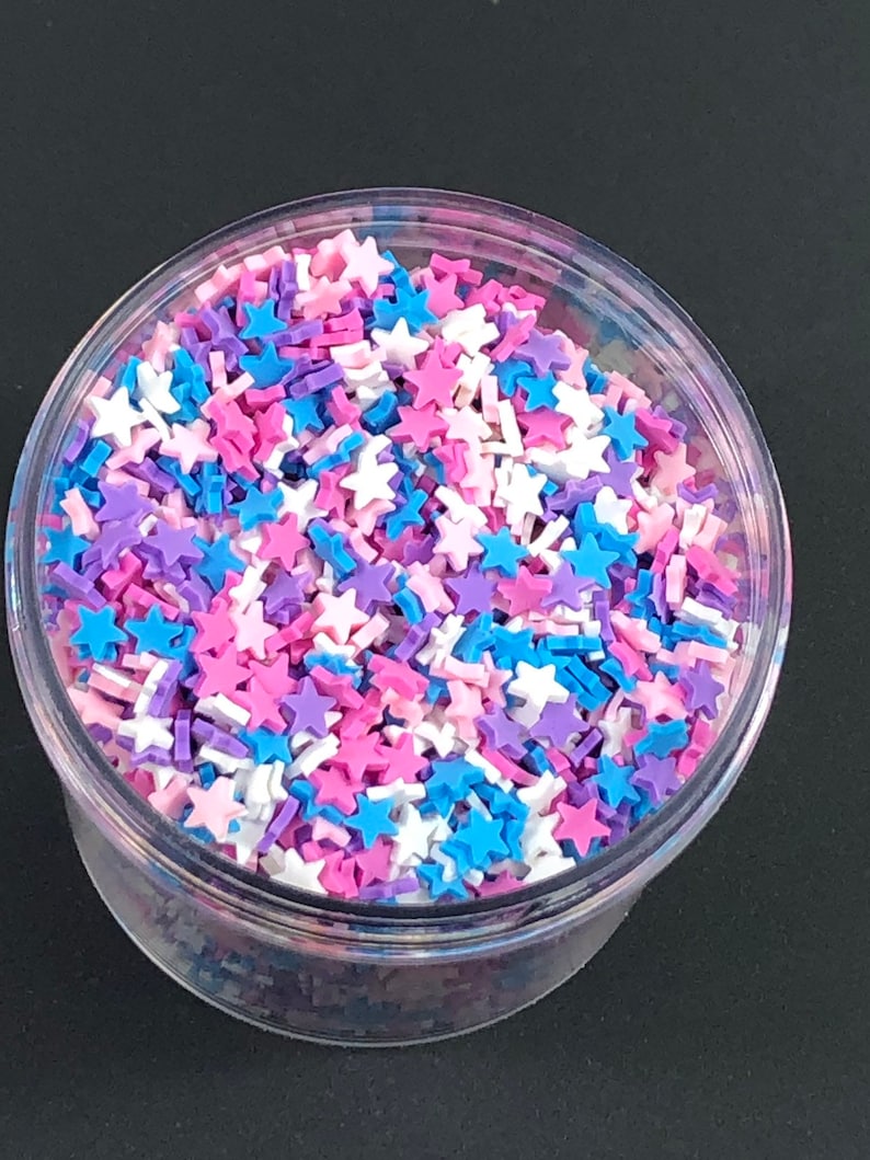 Star Sprinkle Mix Purple Pink White Blue Star Polymer Clay Etsy