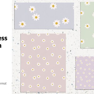 Daisy digital paper, hand painted floral illustrations, vector flower seamless patterns, tumbler designs, commercial use