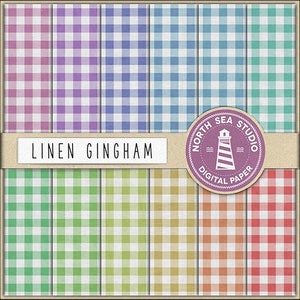 Picnic jam, Gingham digital paper, linen paper, gingham tablecloth, checked, gingham pattern, plaid checkered background