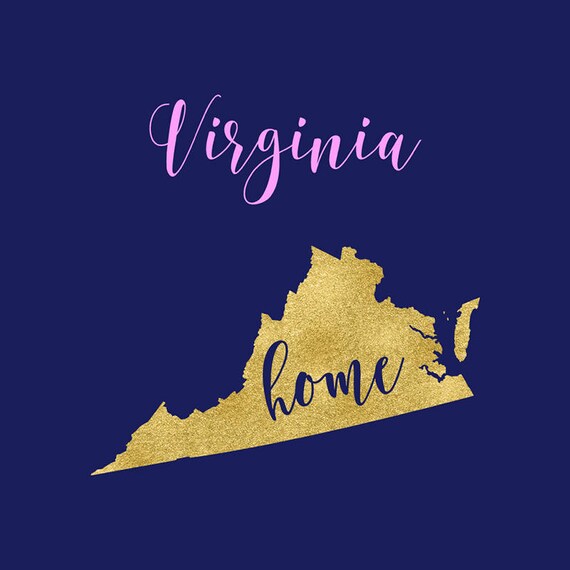 Virginia Svg Virginia State Map Clipart Usa State Svg Home Etsy