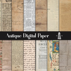 Antique digital paper, tattered backgrounds, old vintage book pages, vintage newspaper, books, magazine page, digital ephemera