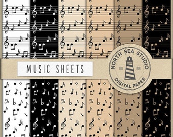 Sing it, music digital paper, music sheet paper, musical themed, commercial license, instant download, music scrapbook papers