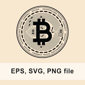 File SVG Bitcoin, clipart di criptovaluta, file di taglio crittografico, logo bitcoin SVG, file di download digitale PNG