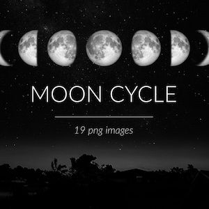 Mondzyklus Foto Clipart, Mondphasen, Astronomie Clipart, Mondphasen, Mondphasen Fotoset, Vollmond