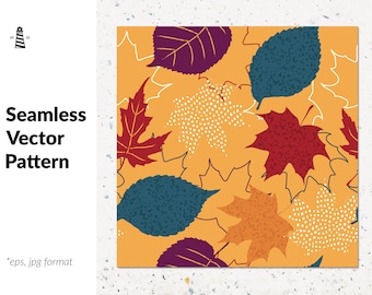 Dreams of fall, seamless pattern, vector background with colorful autumn leaves. Can be used for wallpapers, surface textures, pattern fills