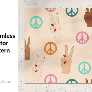 Hippie naadloos patroon. Vreedzame tekenvectorachtergrond. Symbool van vrede. Vrijheidsdruk voor kleding, textiel, inpakpapier, web.