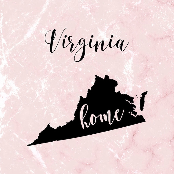 Virginia Svg Virginia State Map Clipart Usa State Svg Home Etsy