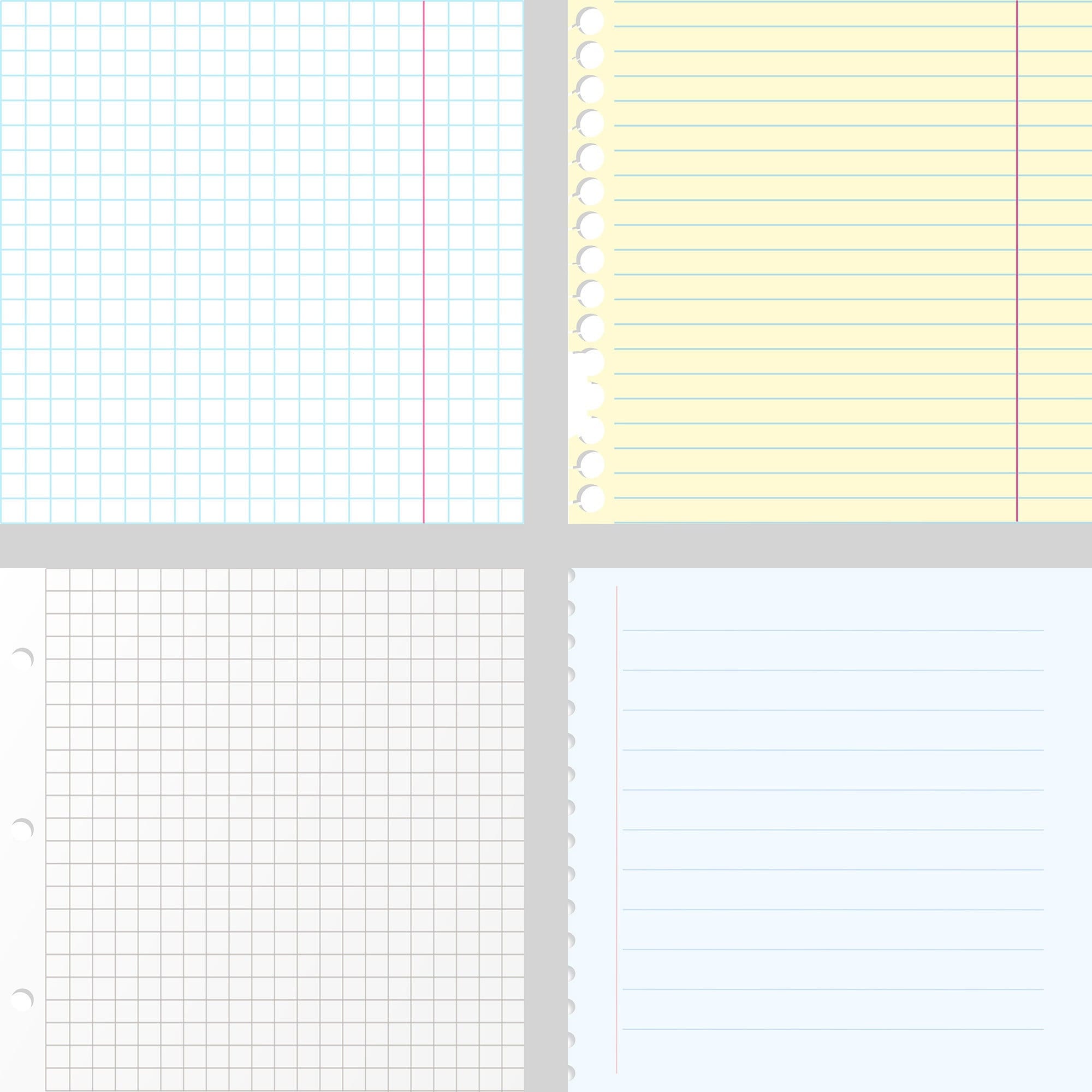Notebook Paper Digital Paper Notebook Digital Paper, School Paper, Homework, Exercise, Classroom ...