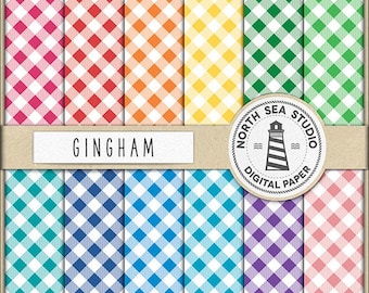 Picknick Muster, Gingham Digital Paper, Gingham Papier, Gingham Hintergrund, digitale Scrapbooking, 12 jpg 300 dpi Dateien, download