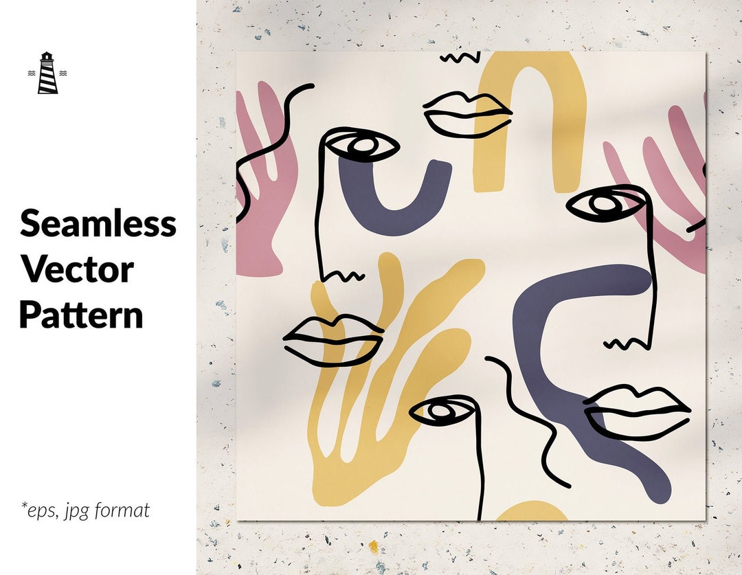 One Line Abstract Art, Creative Composition With Line Portrait ...