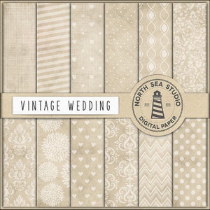 Hochzeit digitales Papier, beige Hochzeitspapier, Brautmuster, Hochzeitshintergrund, Vintage Texture Pack