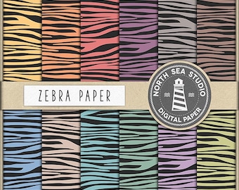 Zebra digital paper pack | scrapbook paper | printable backgrounds | 12 jpg, 300dpi files | instagram post backgrounds