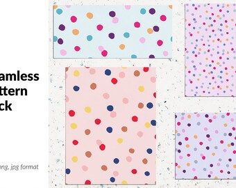 Carta digitale coriandoli, sfondi vettoriali con punti colorati, design tumbler, motivi senza cuciture, uso commerciale