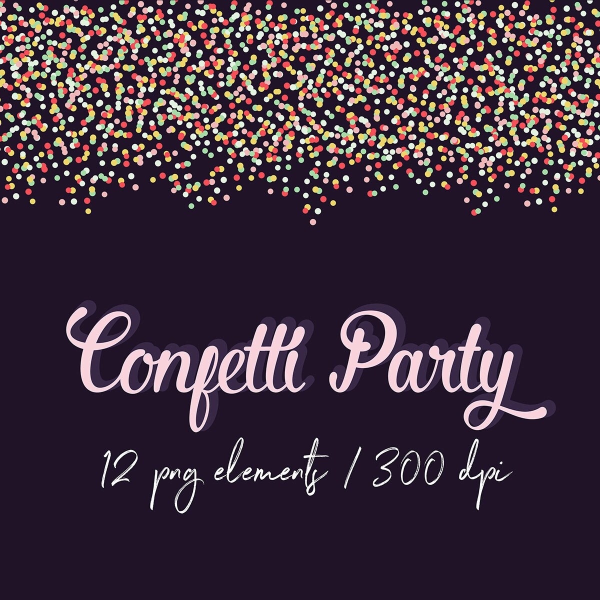 Confetti Borders Clip Art Colorful Confetti Borders for Etsy