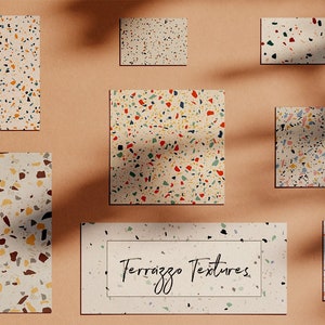 Pack de textures en terrazzo, papier numérique terrazzo, arrière-plans en mosaïque colorée, textures en pierre, fond instagram, utilisation commerciale