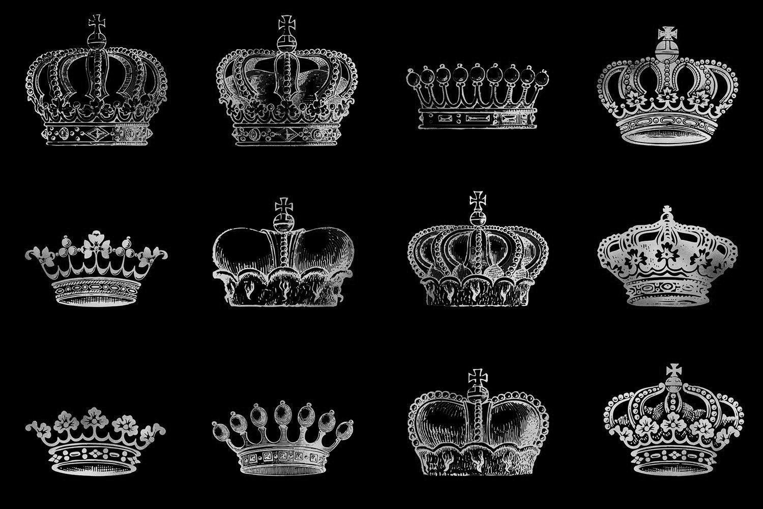 Silver Crown Clipart Royal Crowns Images Silver King Crown - Etsy