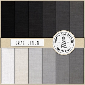 Grijs linnen, scrapbook papier, grijstinten linnen digitaal papier, linnen achtergronden, canvas textuur in zwart en wit